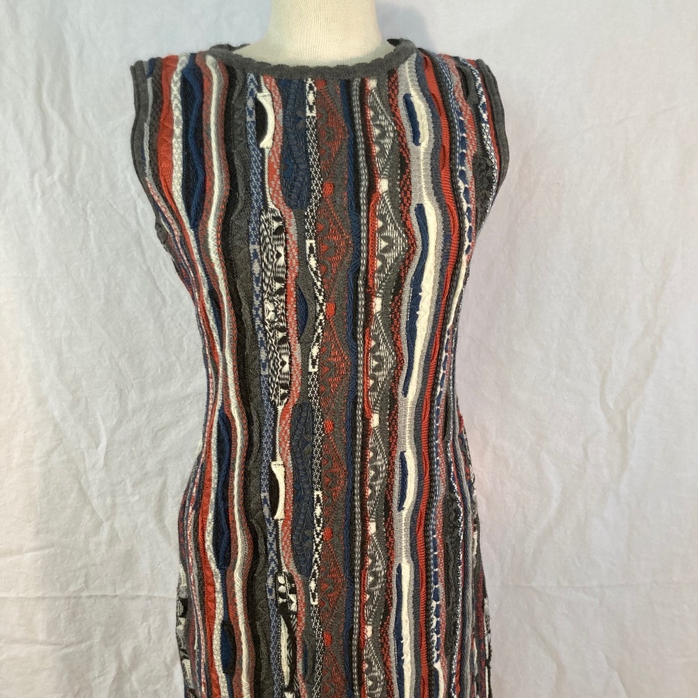 COOGI Label Knit Sleeveless Multicolor Dress Small Medium